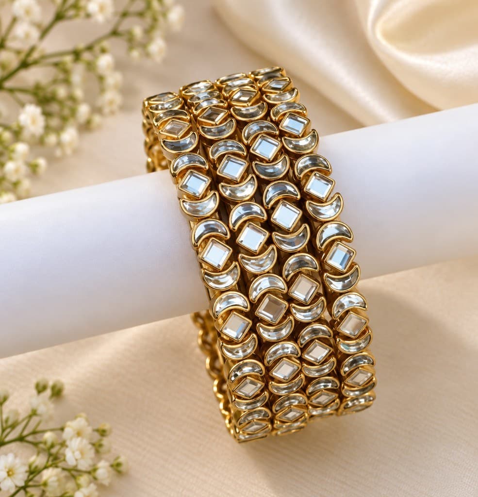 Gold Mirror Kundan