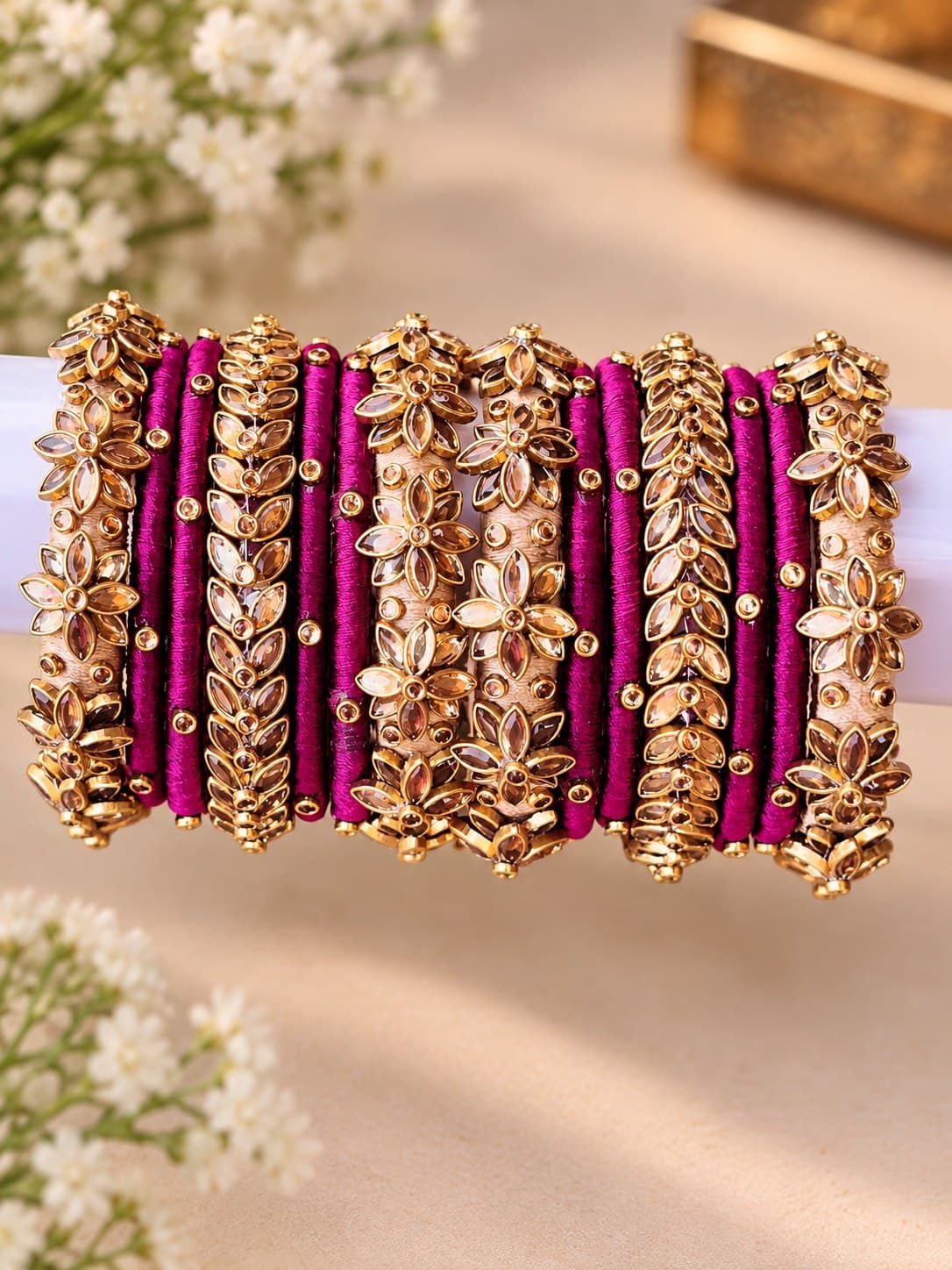 Blush Coral handcrafted bangles by AD Collections