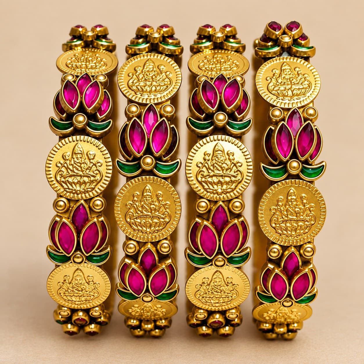 Temple Lakshmi handcrafted bangles by AD Collections